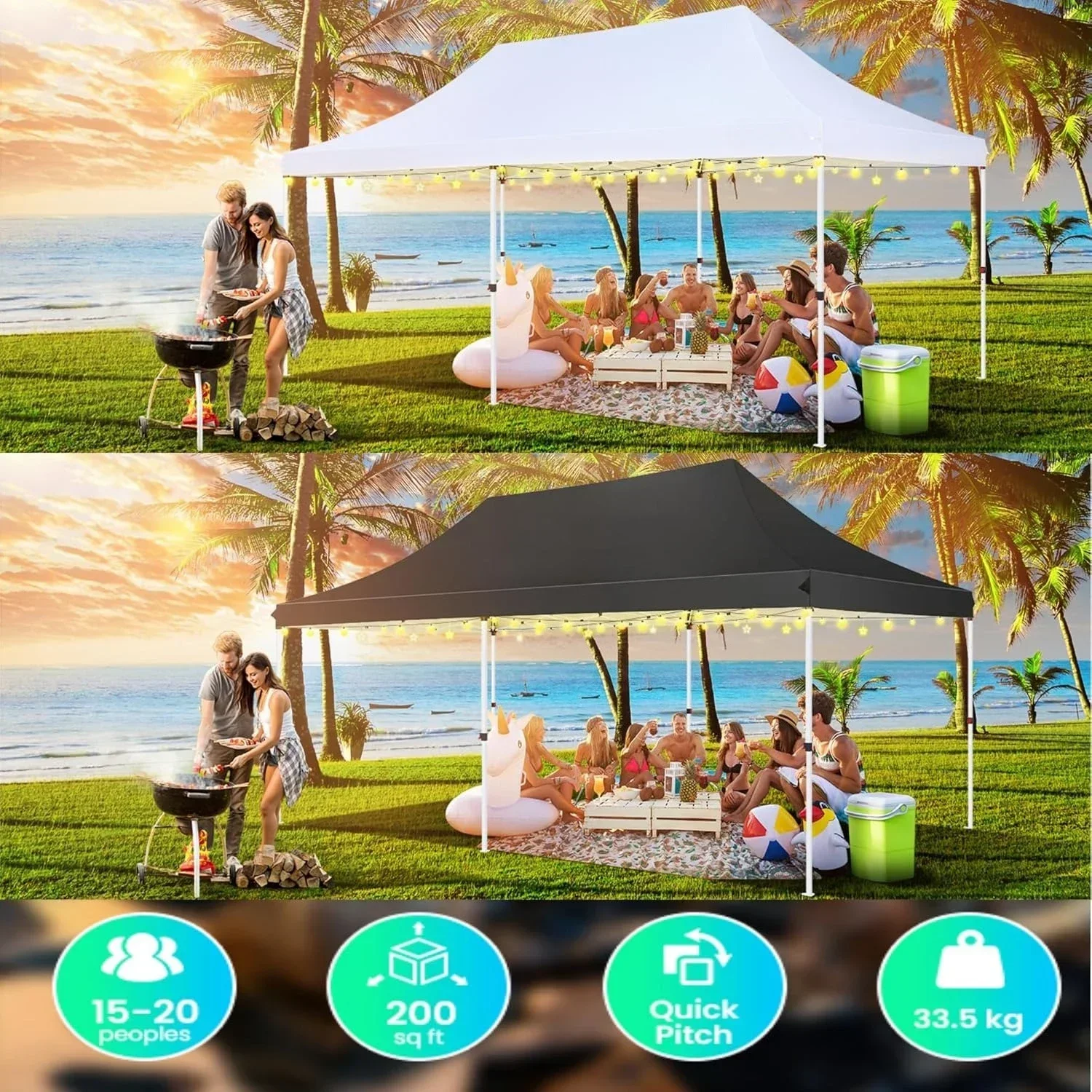 

Популярный шатер-тент 10x20 футов с боковыми стенками, для вечеринок и мероприятий на открытом воздухе, водонепроницаемый, с защитой от УФ-излучения UV50+, 3 регулируемые высоты.