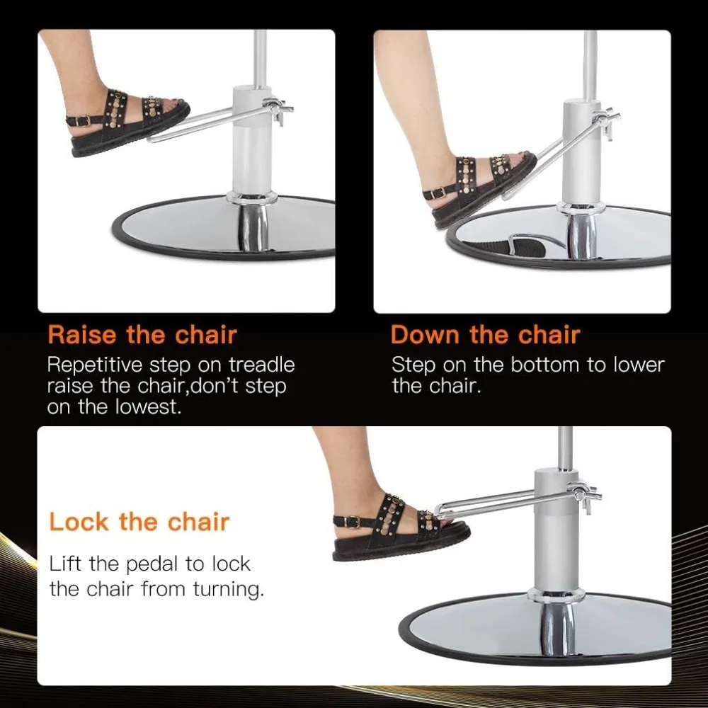 كرسي تصفيف هيدروليكي عالي التحمل لصالونات الشعر، دوار 360 درجة، معدات الشامبو لاستخدام بار الصالونات #6