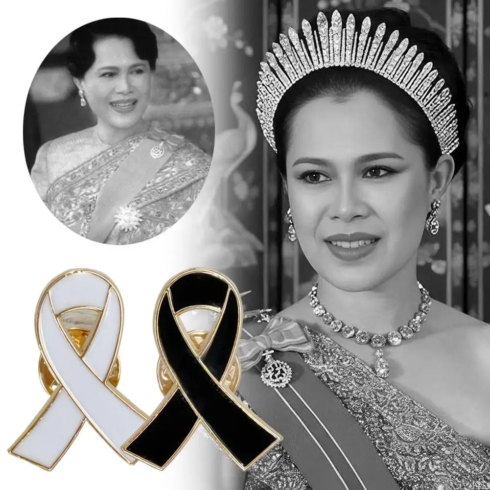 1 قطعة تايلاند الملكة التذكاري دبوس سبائك الزنك شريط من المينا شارة بروش ملون لتذكير هدية جمع