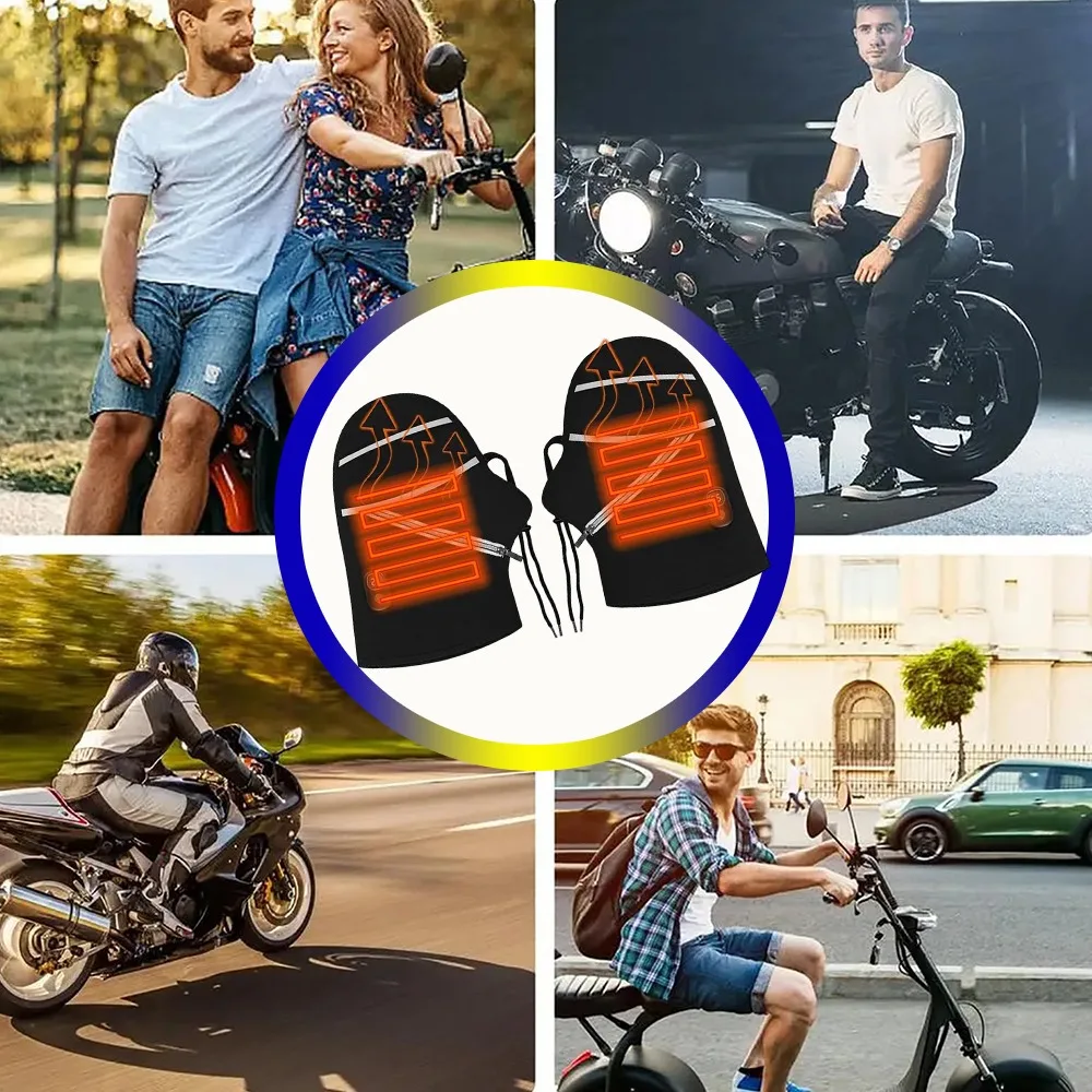 

Ветрозащитные теплые зимние утолщенные чехлы-рукавицы для руля мотоцикла с отражающей полосой, пара, для рулей велосипедов в холодную погоду