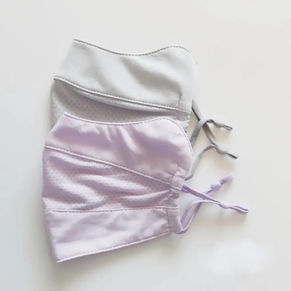 Washable Sun Protection Face Mask Nylon Face Cover Reusable Sunscreen Mask Breathable Solid Color UV Face Shield Outdoor