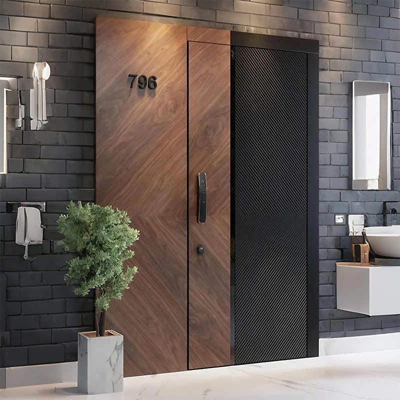 Entry Wood grain household anti-theft  off-axis door