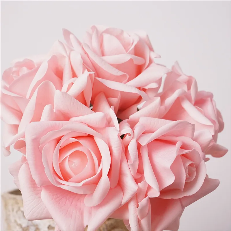 High-end 5Head Moisturizing Roses Artificial Flowers Real Touch Rose Bridal Bouquet Wedding Party Flower Arrangement Home Decor