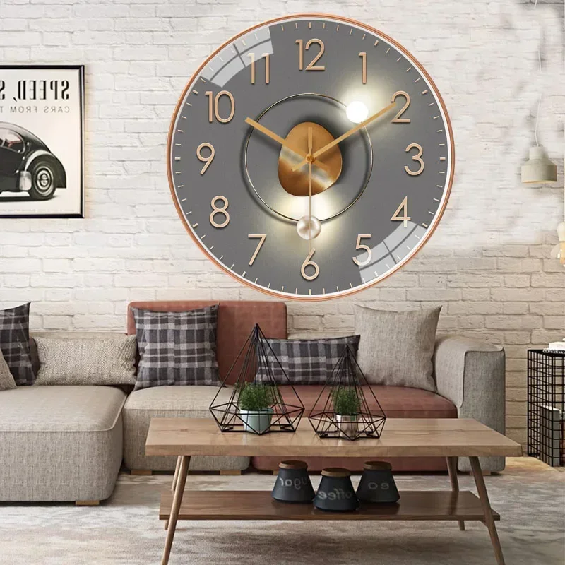 Classical Style Wall Clock Simple Digital Mute Non-ticking Wall Clock for Bedroom Living Room Sending Friends