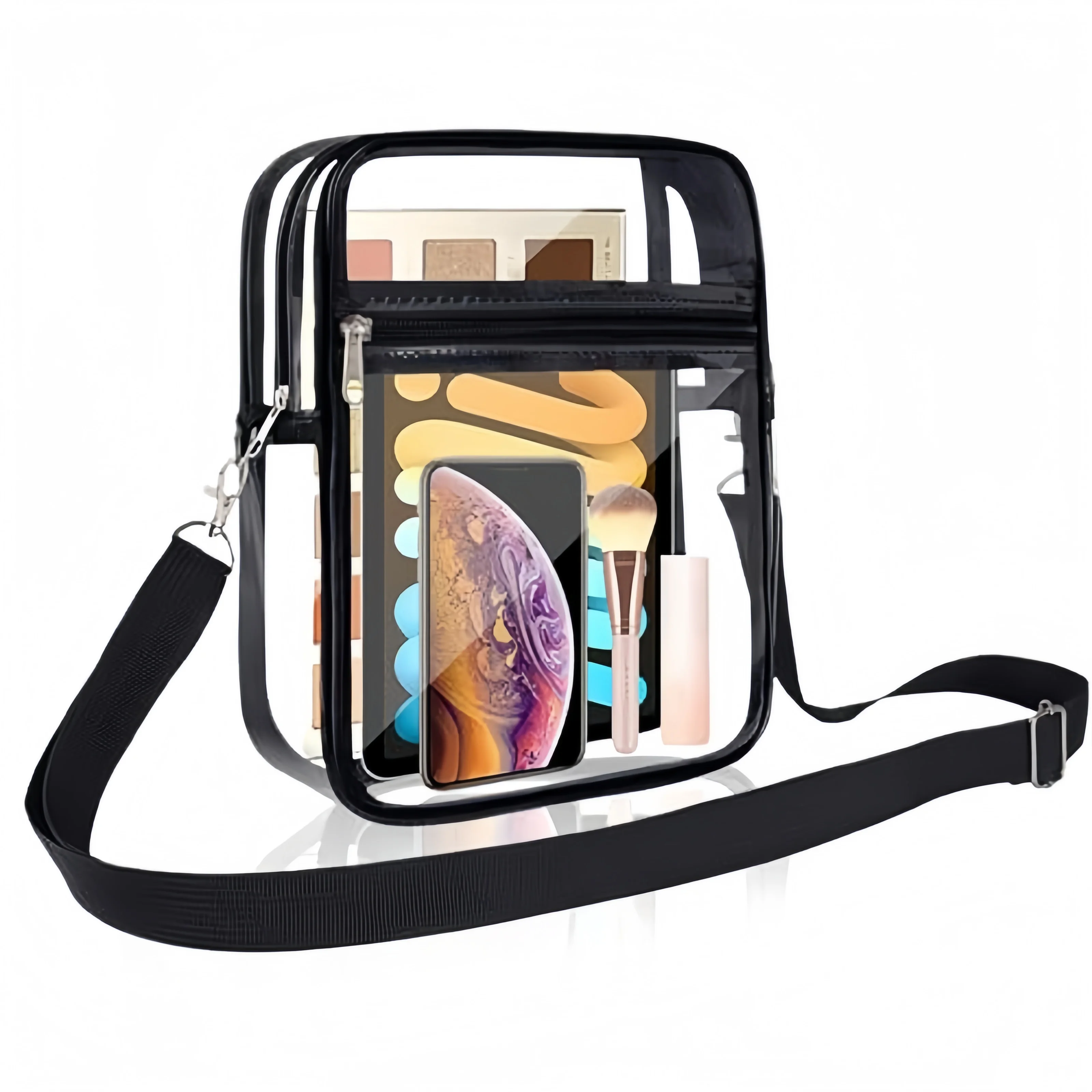 Clear Bag, Transparent Shoulder Bag with Adjustable Shoulder Strap, Stadium Approved Clear Handbag for Concerts, Sports Events