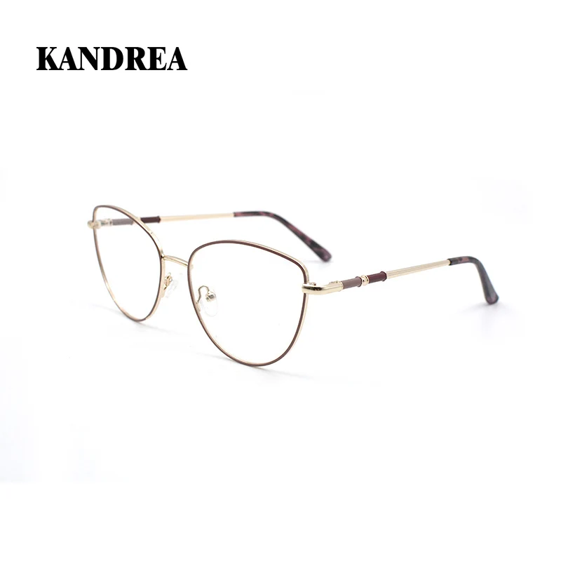 

KANDREA Alloy Cateye Glasses Frame Women Vintage Myopia Optical Prescription Small Frame Eyeglasses New 2023 Eyewear FG17010