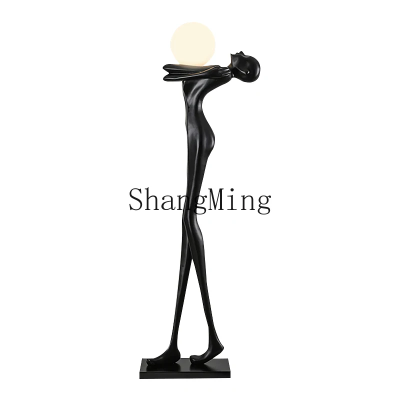 

HJ large figure sculpture floor-to-ceiling large ornament hotel villa living room light luxury artwork floor lamp decoration