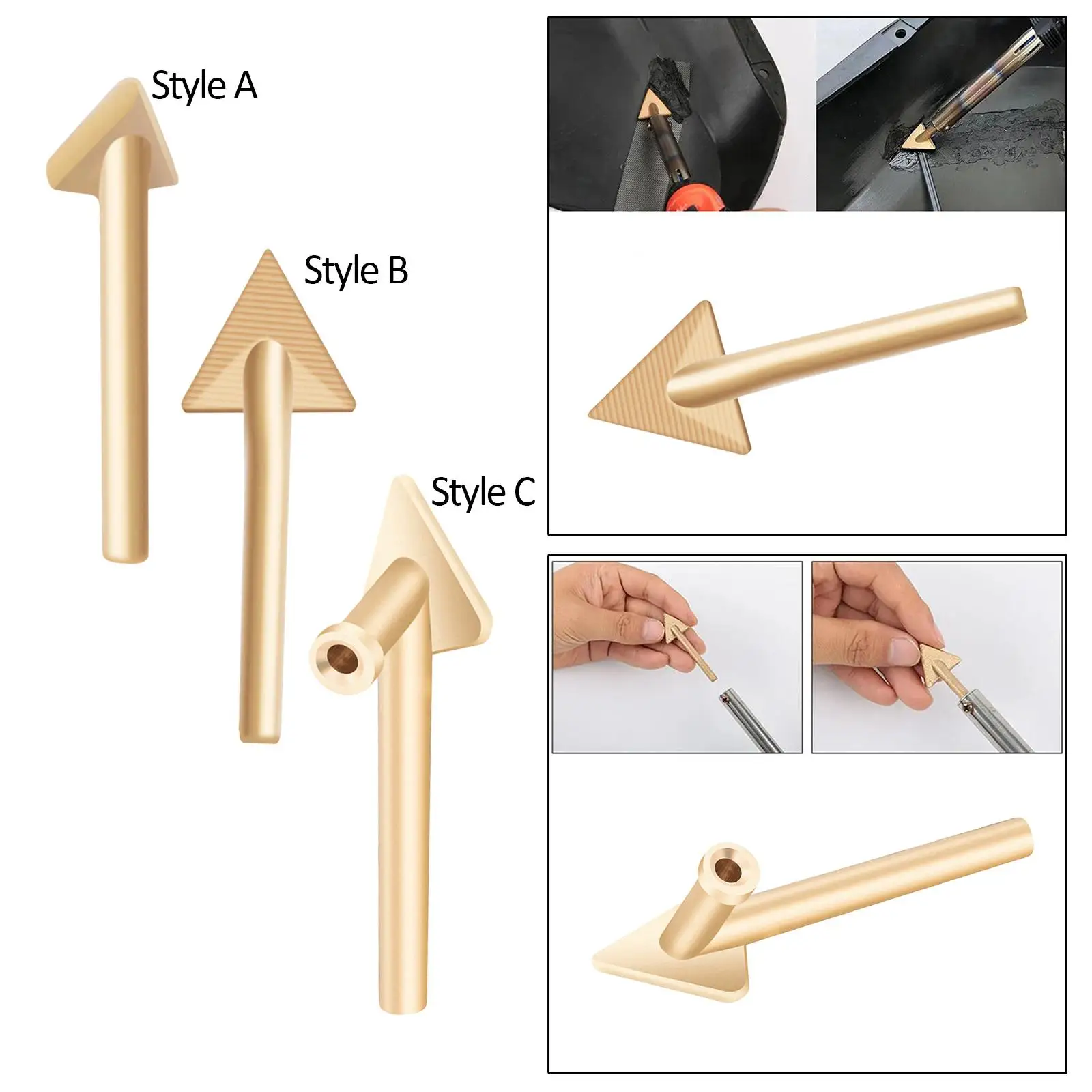 Soldador de plástico con punta de hierro, herramienta Triangular para reparación de parachoques de coche