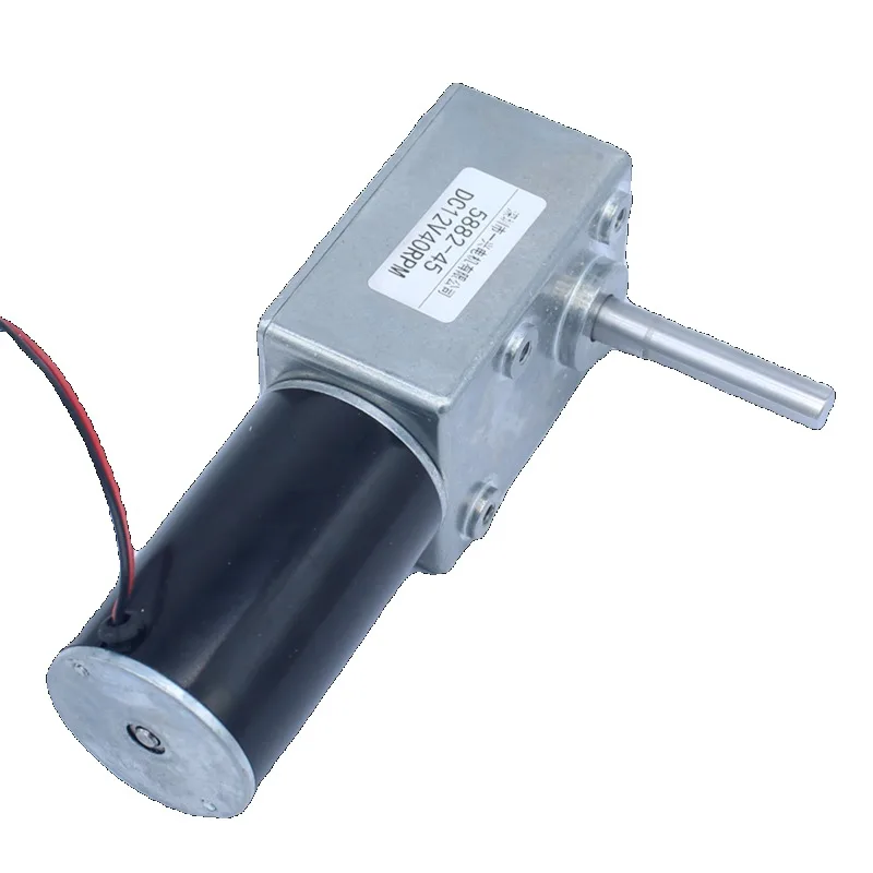 5882-45ZY worm gear DC deceleration motor right angle large torque positive and negative speed regulation micro low speed motor