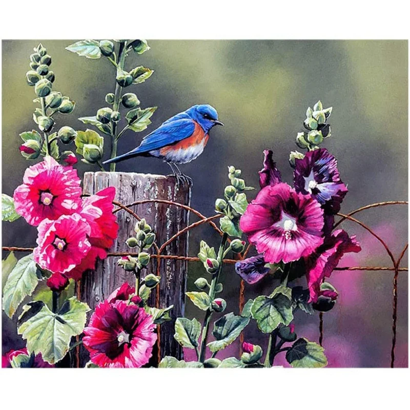 Promotion! Frameless Flower Bird DIY Digital Oil Painting By Numbers Canvas Modern Wall Art Picture For Home Artwork Room Decor