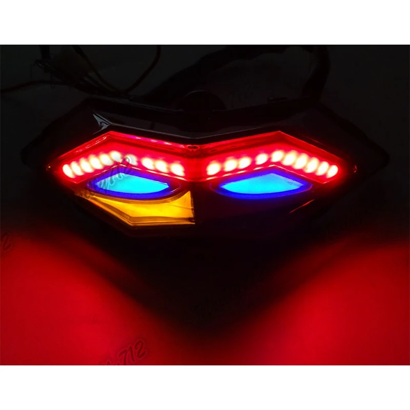 waase Rear Taillight Tail Brake Turn Signals Integrated Led Light Blue Eyes For 2013 2014 2015-2017 Kawasaki Ninja 250 300 EX300