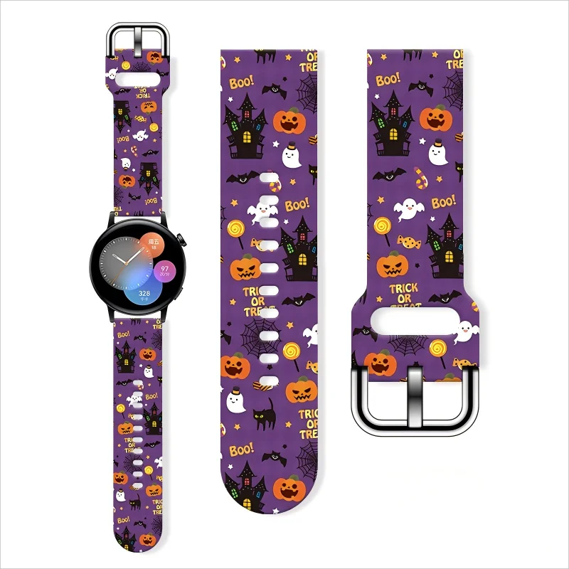 

20mm 22mm Halloween 4 Printed Strap for Samsung Galaxy Watch 7/6/5 40mm 44mm Band Replaceable Bracelet for Xiaomi Amazfit Watch