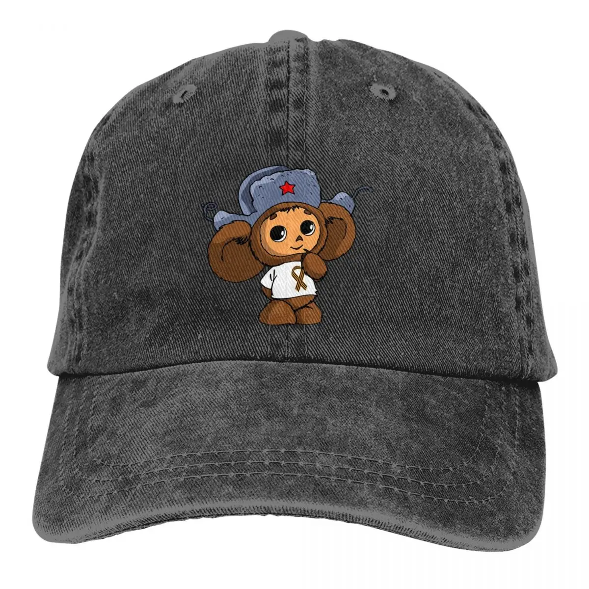 Summer Cap Sun Visor USSR Hip Hop Caps Cheburashka Cute Soviet Russian Cartoon Cowboy Hat Peaked Hats