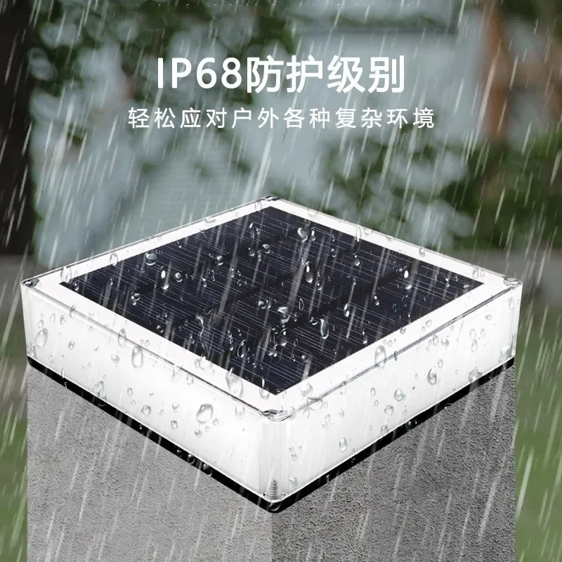 جديد تعمل بالطاقة الشمسية LED مربع سياج ضوء أبيض دافئ مصباح الإضاءة في الهواء الطلق التحكم آخر غطاء الألومنيوم عمود مقاوم للماء