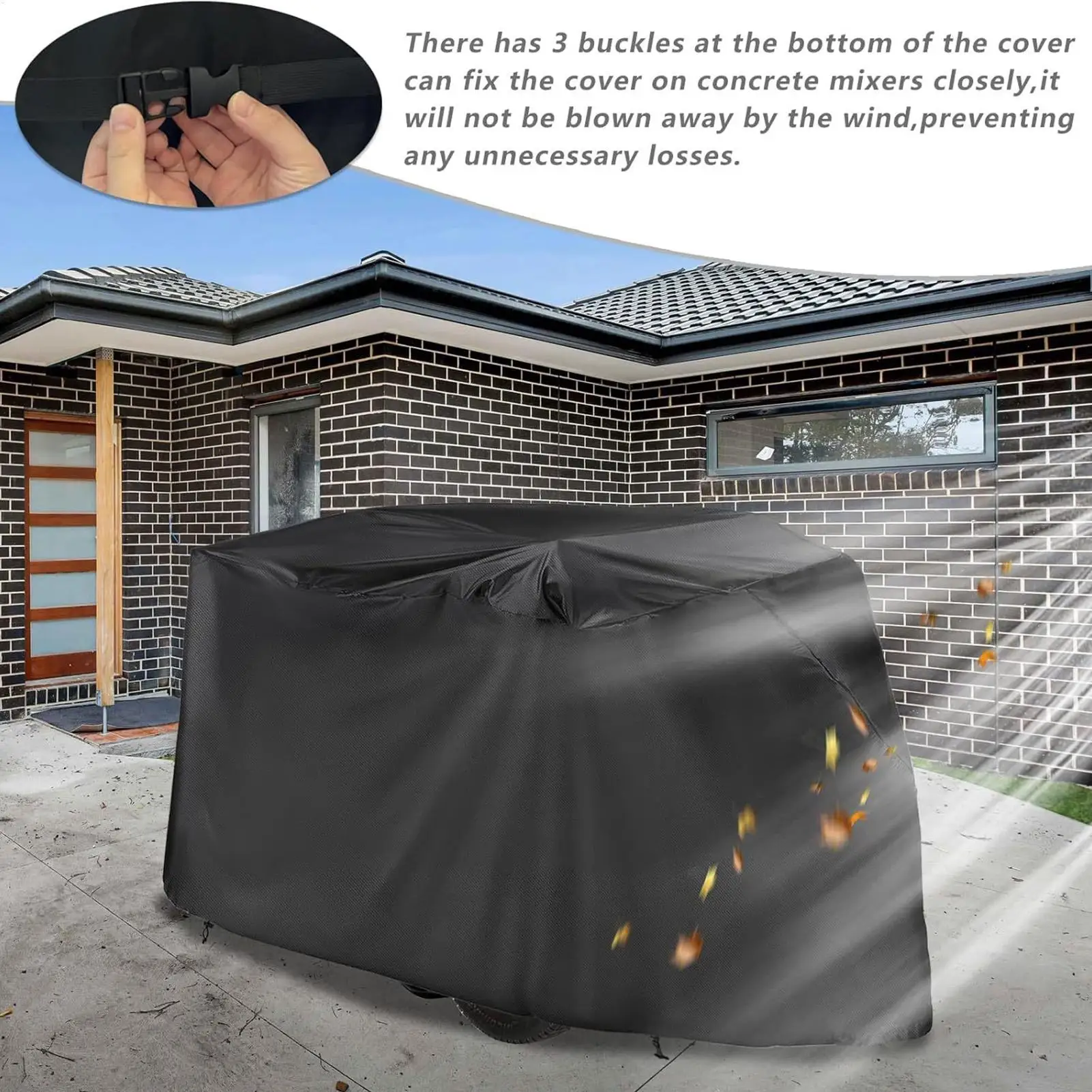 

Крышка для грязевого смесителя, водонепроницаемая, пылезащитная, защитная ткань Оксфорд, портативный чехол для машины для смешивания цемента для технического обслуживания и строительства