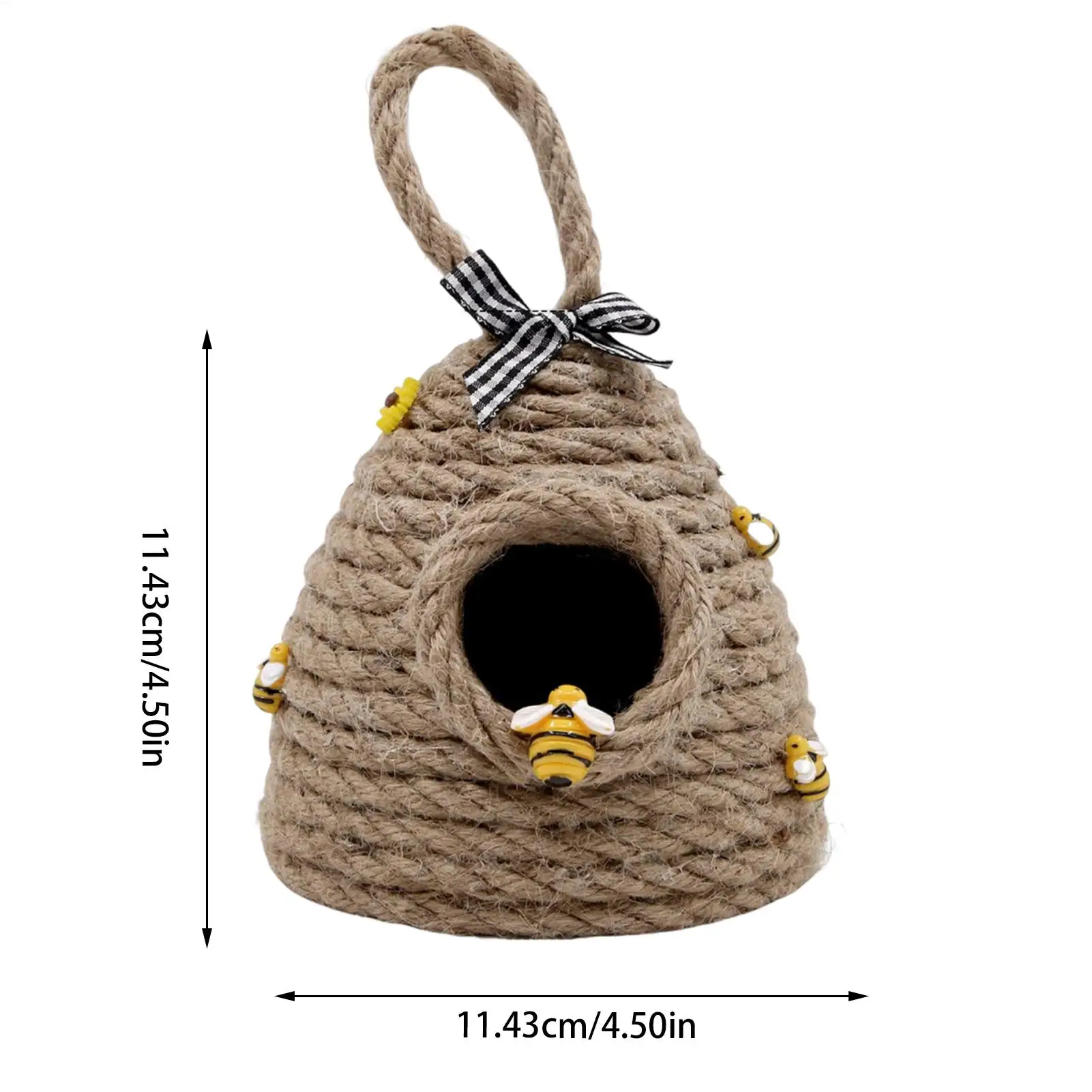 Beehive Decor Jute Hanging Bee Tiered Tray Decor Cute Handmade Honeycomb Decoration Bee Themed Party Ornament for Farmhouse - view 6