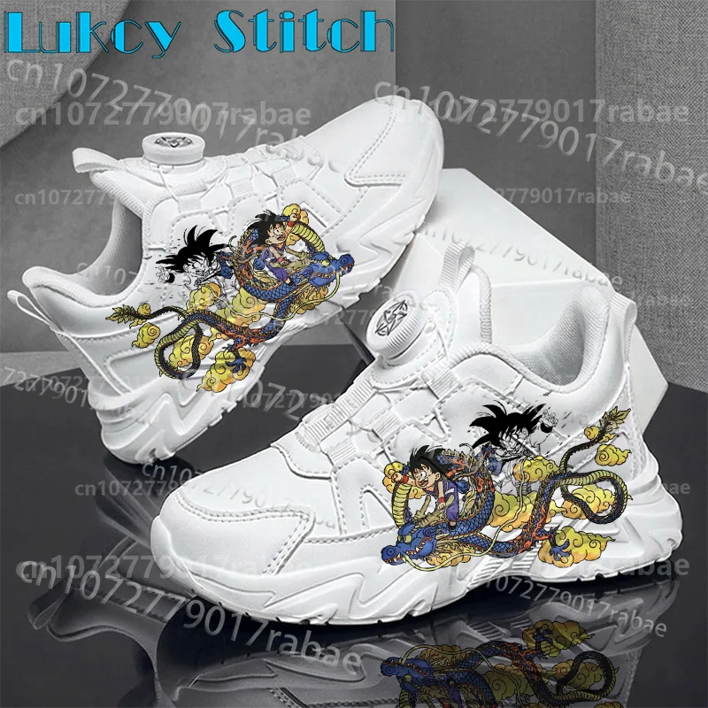 Anime Warrior Dragon Ball Kids White Sneakers Rotary Buckle Non Slip Boys Casual Shoes Gift for Him Back To School Season view 3