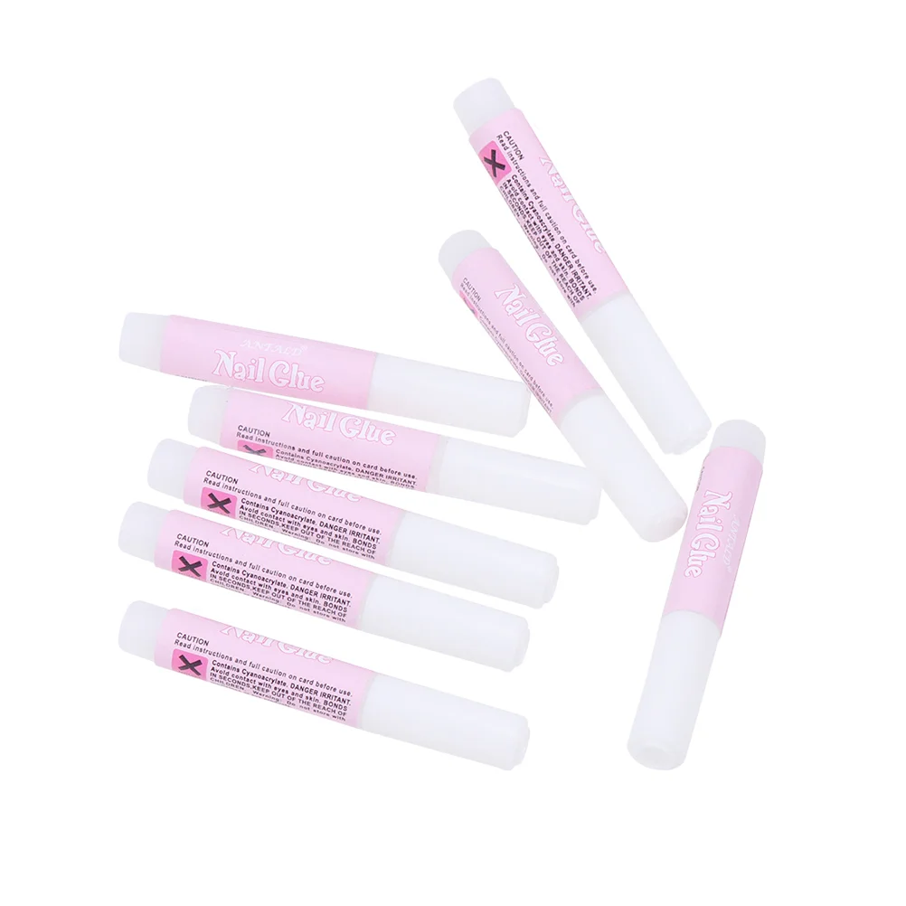 Mini Colle à Ongles Professionnelle pour Manucure, Couleur Rose, 2g, 50 Pièces