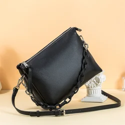 Cow Leather Chain Women Tote Bag Casual Large Capacity Woman Handbags Designer Shoulder Crossbody Bags Luxury