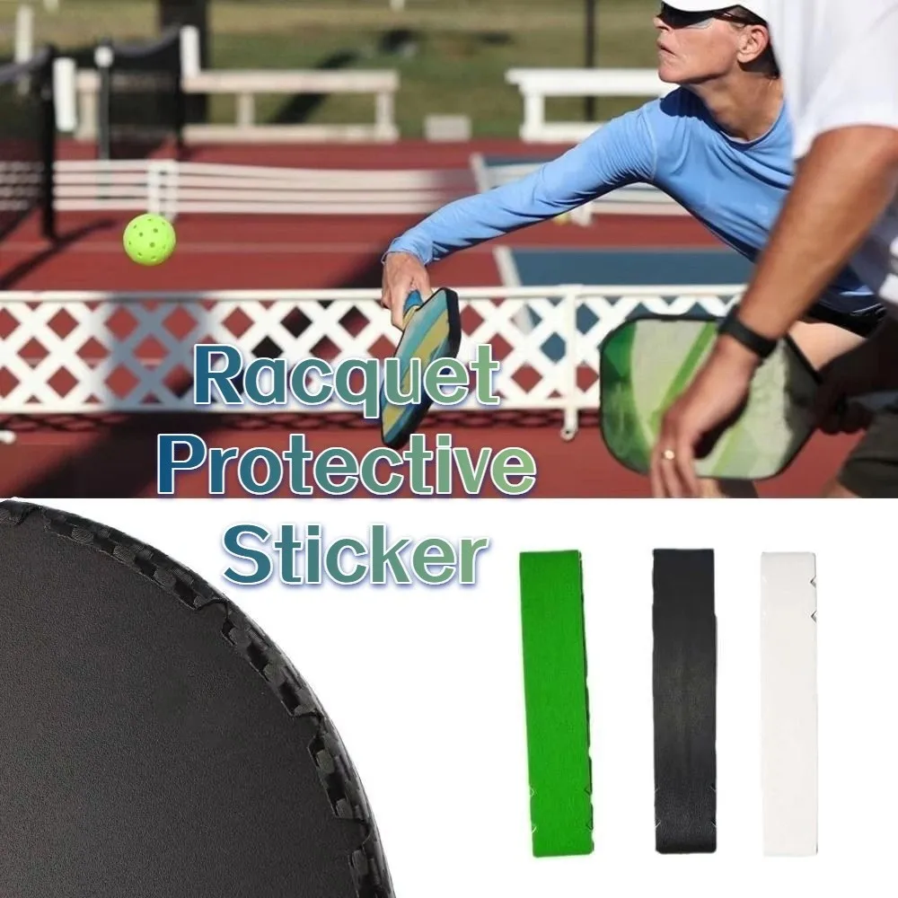 3Pcs PU Pickleball Paddle Protection Tape Thickened Curved Fit Racquet Protective Sticker Wear Resistant No Wrinkling