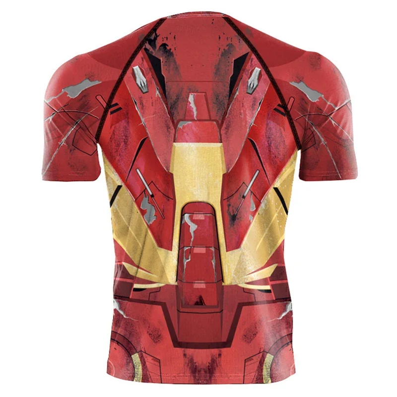 Iron Man cosplay T shirt cosplay costume fashion superhero party tops Halloween men sportswear T-shirt @ 0z *