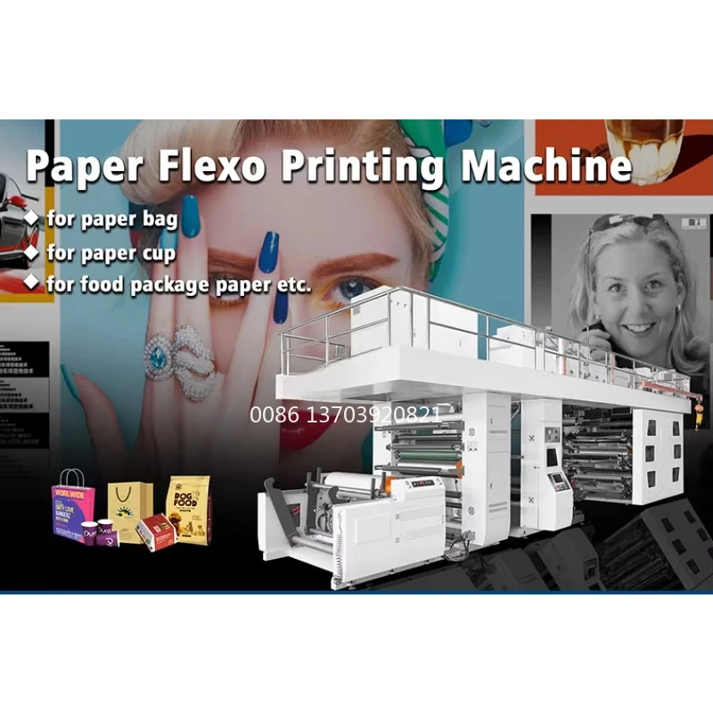 6 Color Linocut Flexo Ci High Speed Paper Non Woven Bag Plastic Film Packaging Printing Machine Flexographic Printer