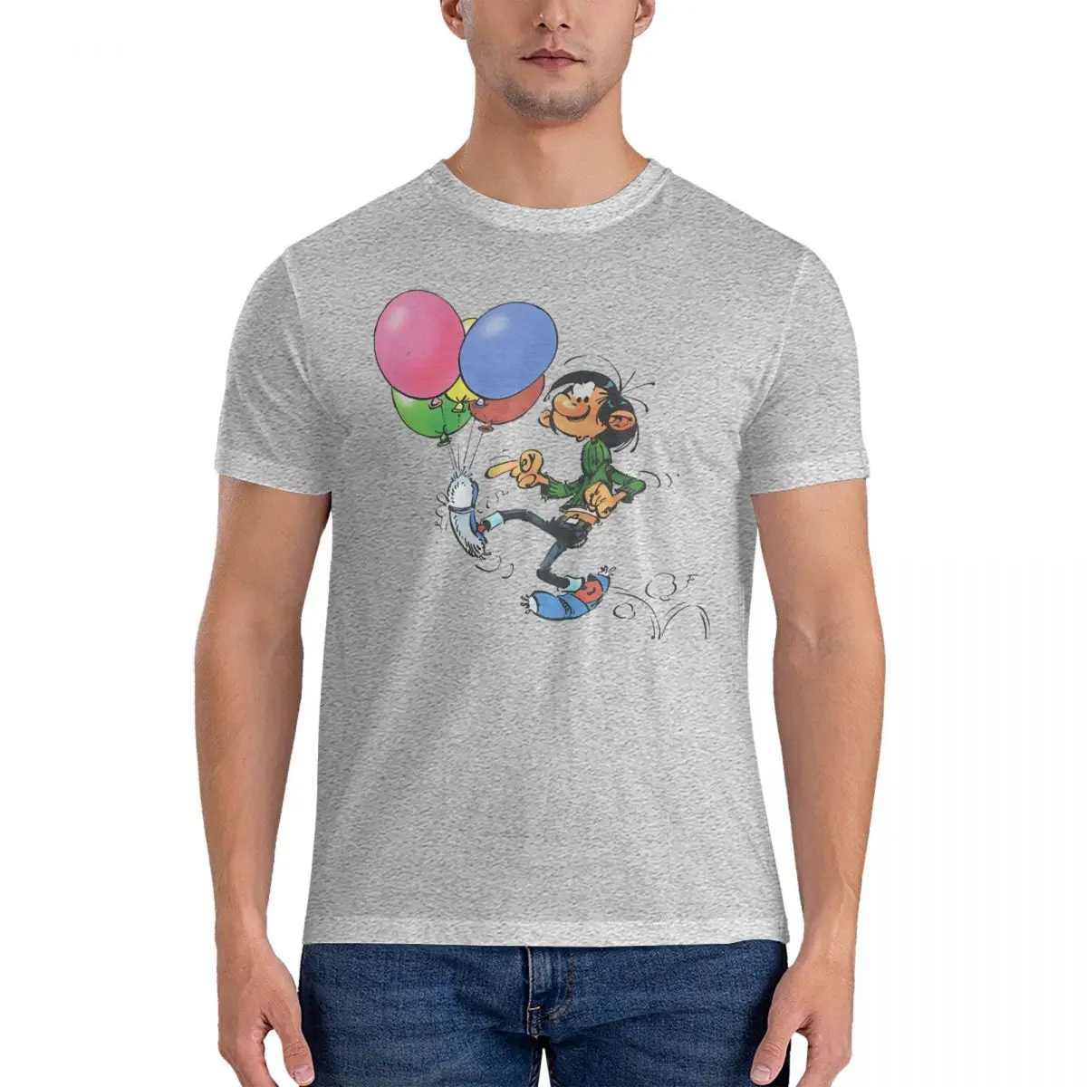 Men's Anniversaire Gaston Lagaffe Classique_1 T Shirts Gaston Lagaffe 100% Cotton Tops Leisure Short Sleeve Tees Summer T-Shirt