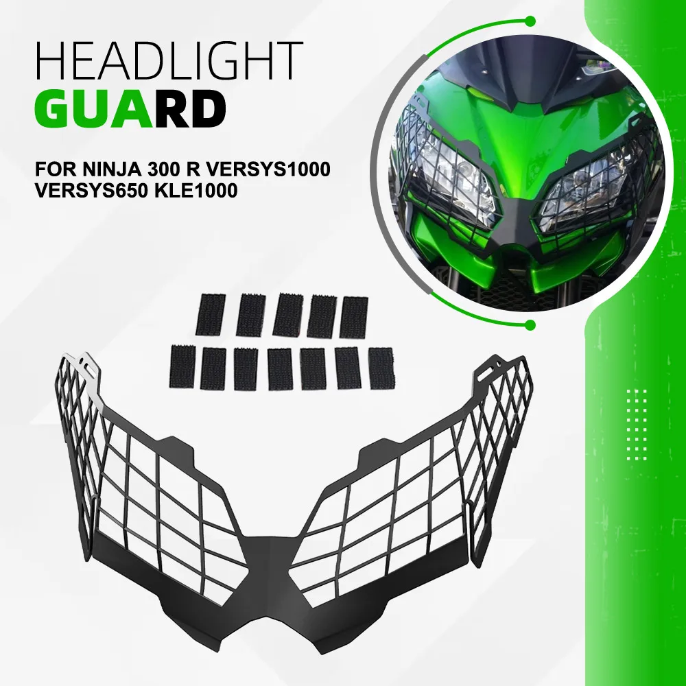 

VERSYS 650 1000 Headlight Guard For Kawasaki Ninja 300 R VERSYS1000 VERSYS650 KLE1000 Motorcycle Headlamp Grill Protection Cover