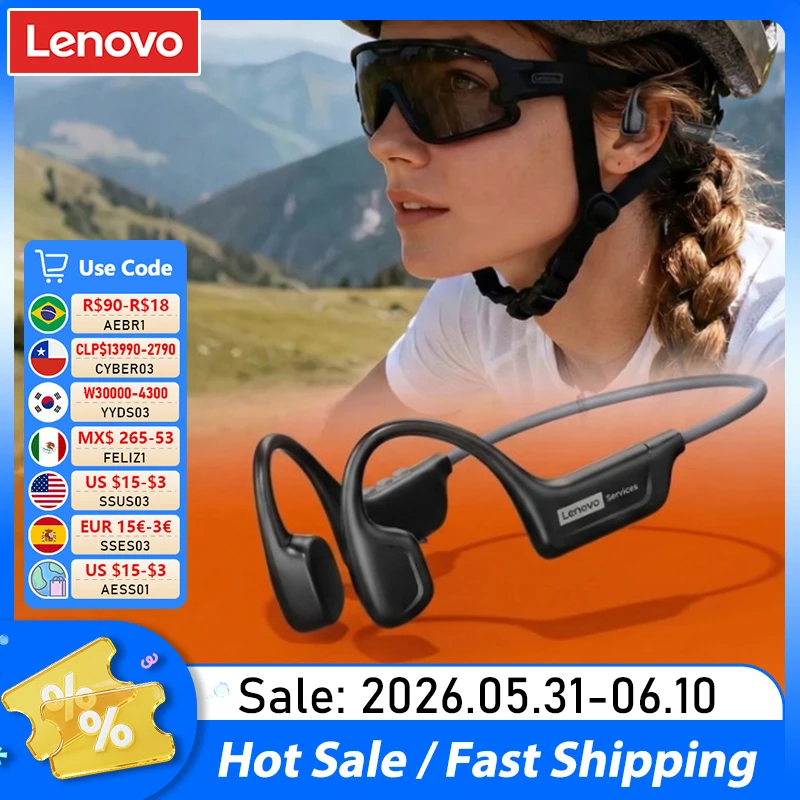 Lenovo S102 Bone Conduction Wireless Sports Headphones Waterproof