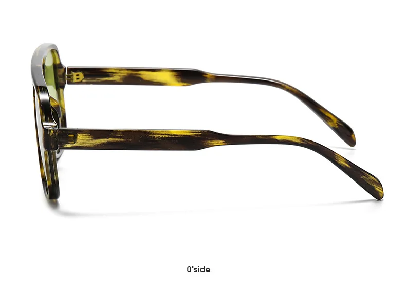 Mode gelbes Quadrat Frauen Sonnenbrille Retro Doppelbrücken großen Rahmen Sonnenbrille Frau Mode Luxus Designer Sonnenbrillen Brillen – Detail 20