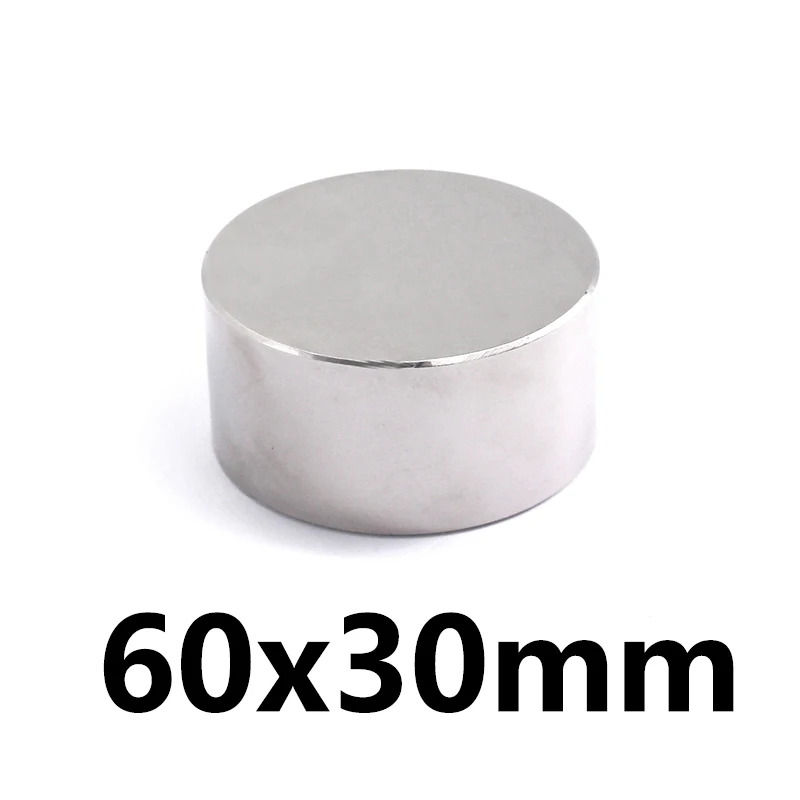 Strong Neodymium Magnet 60x30mm NdFeB Super Powerful Permanent Big Round Rare Earth Magnetic N35 Circular Magnet 60*30 mm