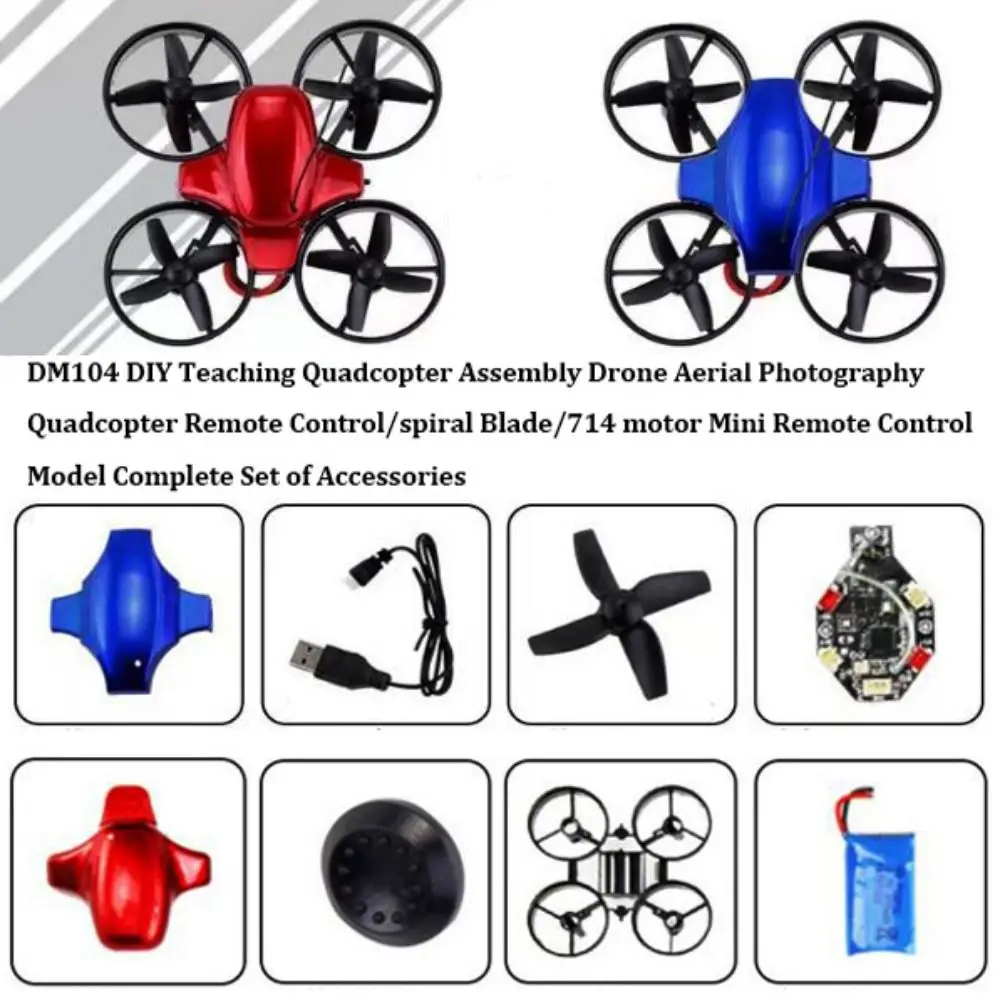 New Mini Teaching Quadcopter Assembly DIY Complete Set Accessories spiral blade Multistyles 714 motor