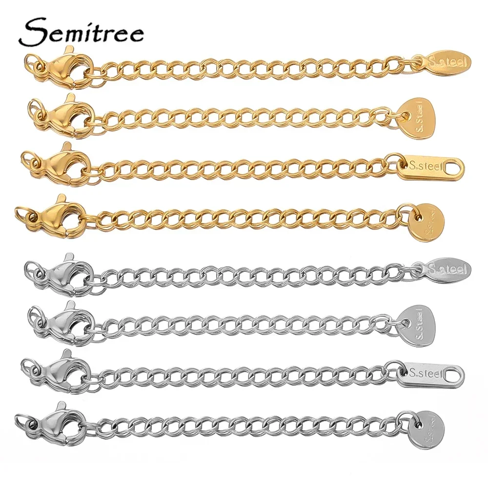 

10pcs Stainless Steel Extension Extended Tail Chains Lobster Clasps Connectors DIY Jewelry Making Findings Bracelet Necklaces