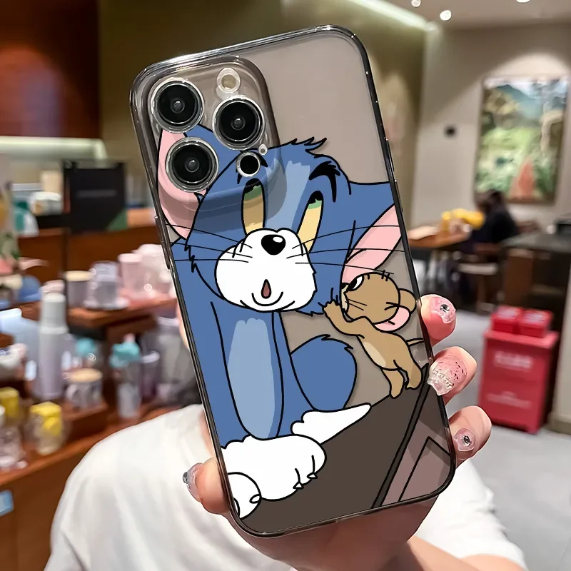 Tom And Jerry Kiss Urocze etui na telefon do iPhone\'a 16 15 14 13 12 11Pro Max XS Max XR 7 8 15 Plus SE Soft Shy Y2K Silicone Back Cover