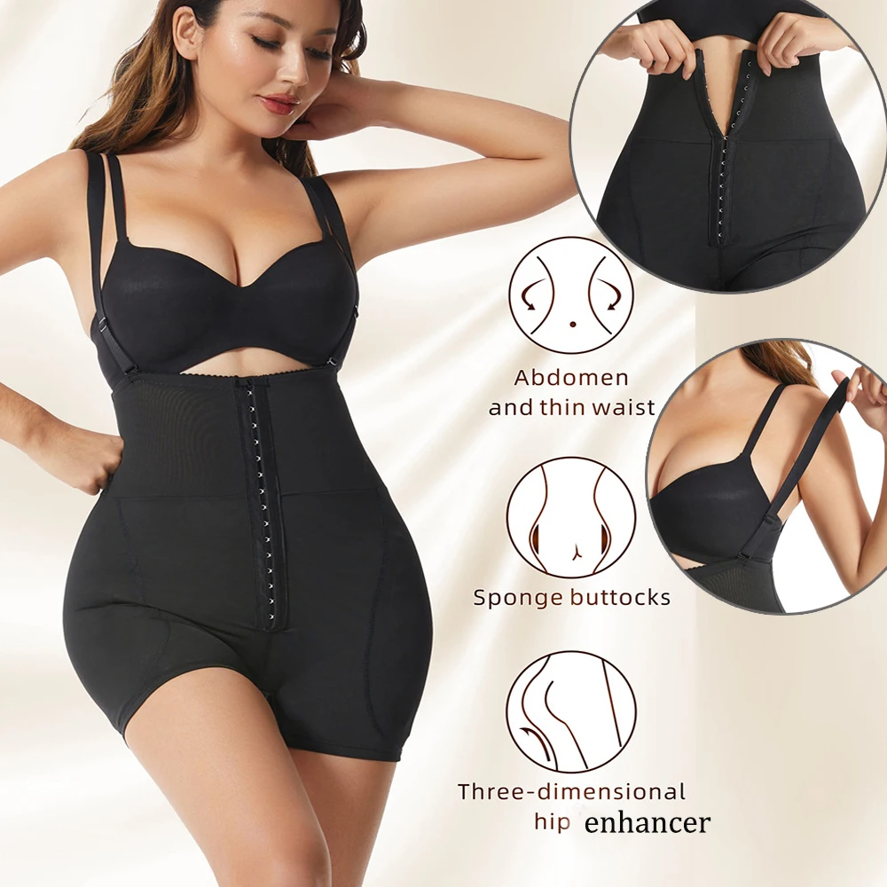 Plus Size Hüft verstärker Bodysuit Shape wear Frauen feste Taille Trainer Body Shaper Hüft polster Butt Lifter Control Höschen