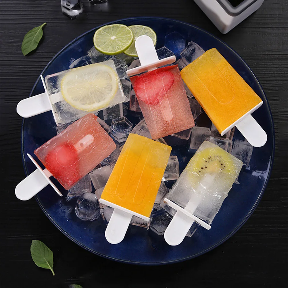 

4 Cavities Ice Mold Popsicle Mold Reusable Plastic Ice Cream Maker Easy Demold Summer Treats Popsicle Maker