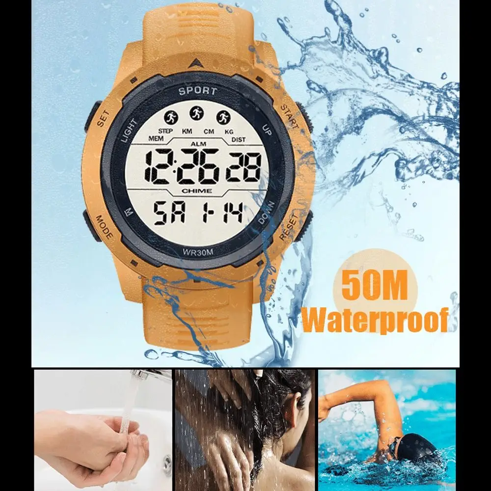 High Quality Waterproof Sports Watch Simple Casual Electronic Watch Night Glow Large Screen Digital Watch Men