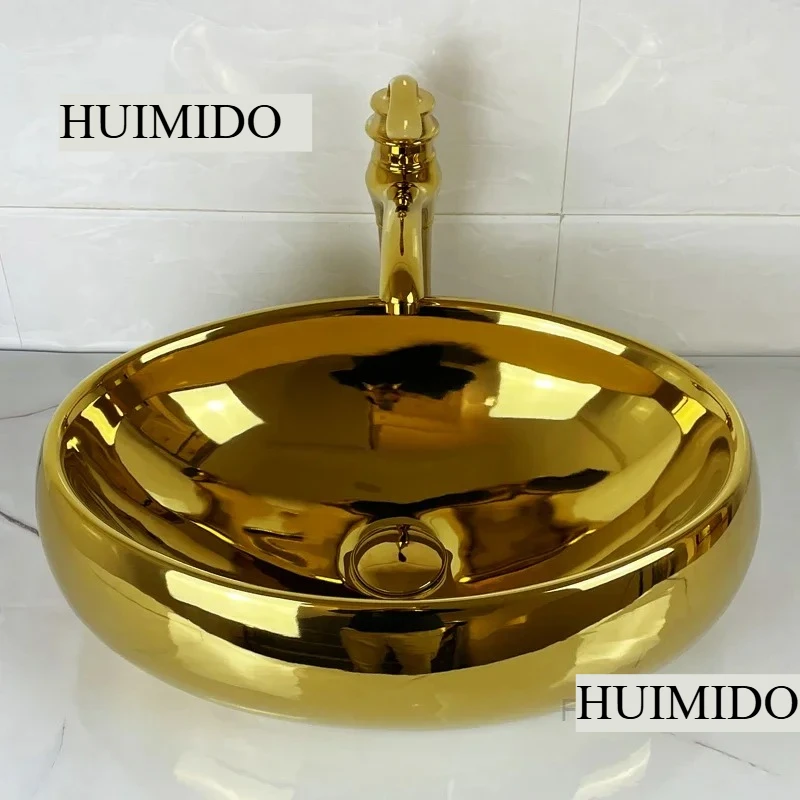 Nordic Golden Bathroom Sink Wash Basin Hotel Nightclub Toilet Wash Basin Table Light Luxury Square Bathroom Sink