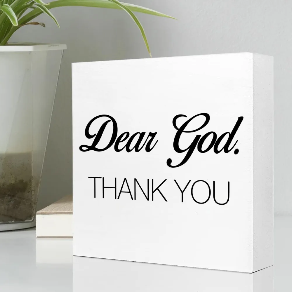 1pc I Always Thank God for You Wood Sign, Rustic Style Wood Plaque Art Decoration for Living Room Kitchen Birthday Gift