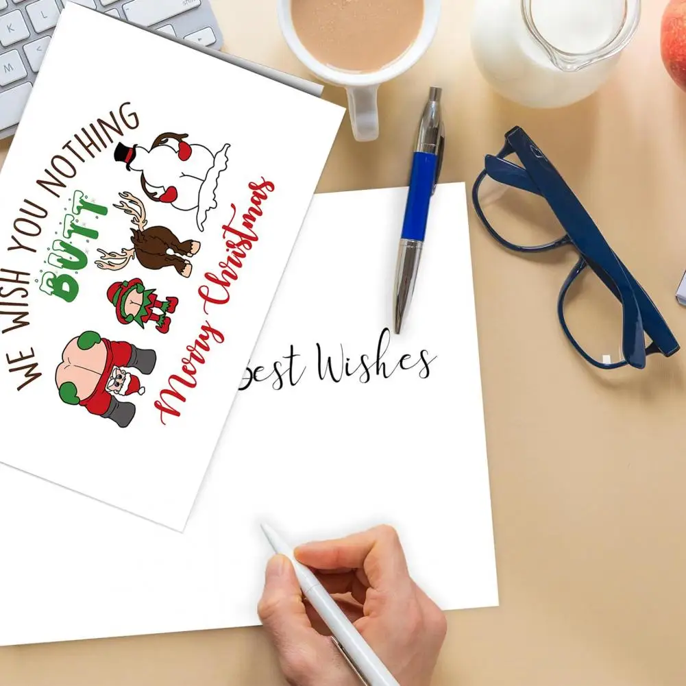 Holiday Card Holiday Season Greeting Card Set for Relatives Friends Funny Cartoon Pattern Xmas Card with for Boyfriend for Loved