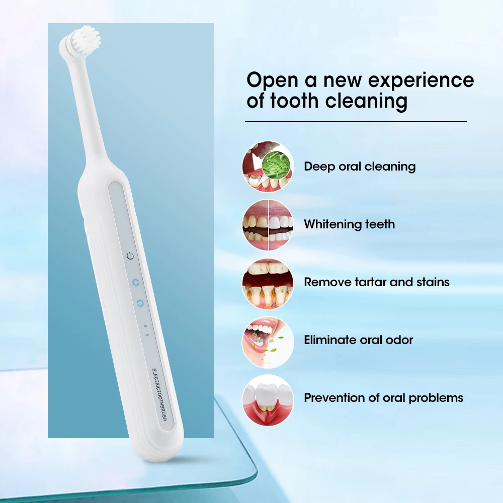 Rotary Electric Toothbrush Portable Full-automatic Rechargeable Dental Cleaning Artifact Whitening Teeth Remove Tartart Oral