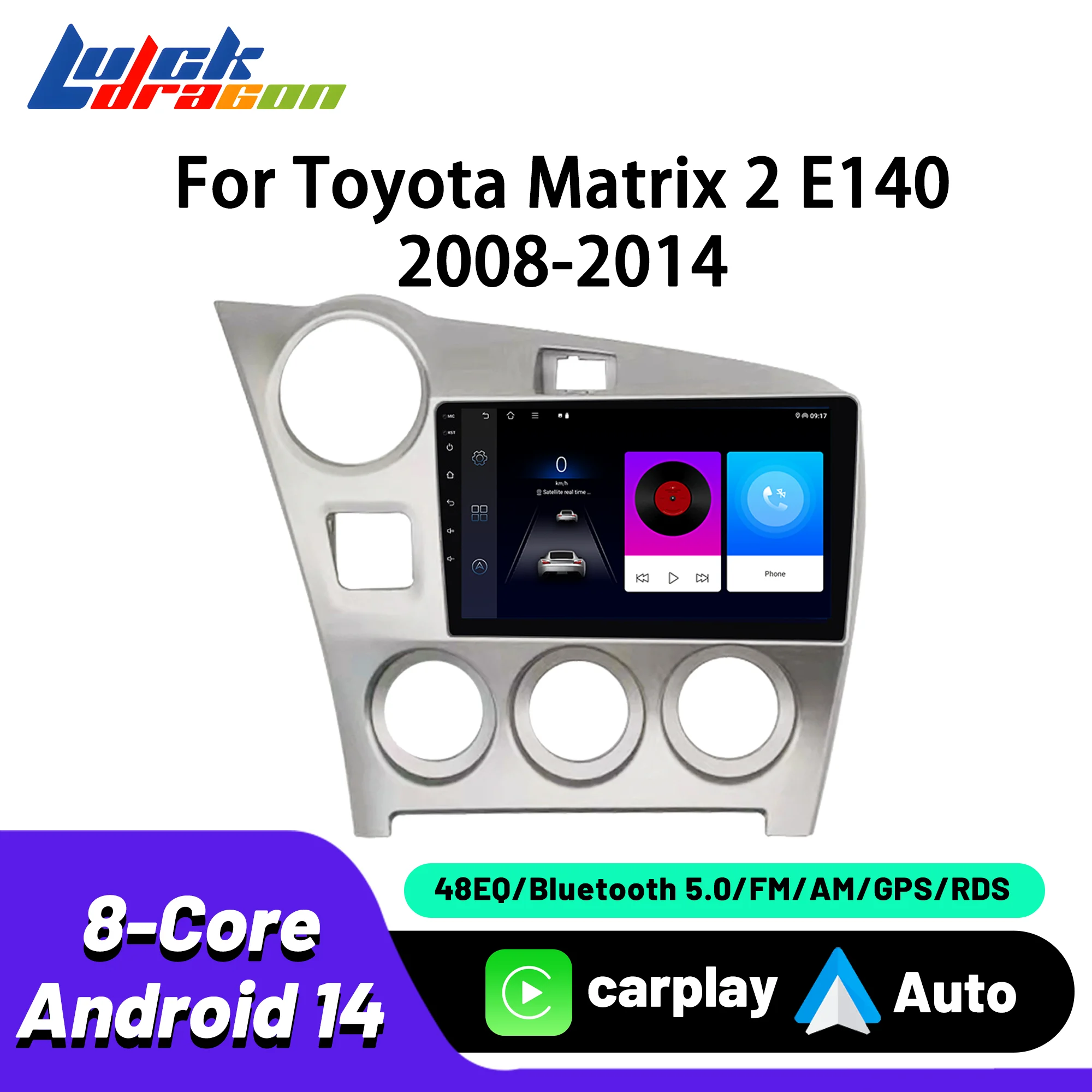 

Android 15 Touch Screen Car Radio For Toyota Matrix 2 E140 2008-2014 Carplay Android Auto Multimedia Player GPS Navi DSP Audio