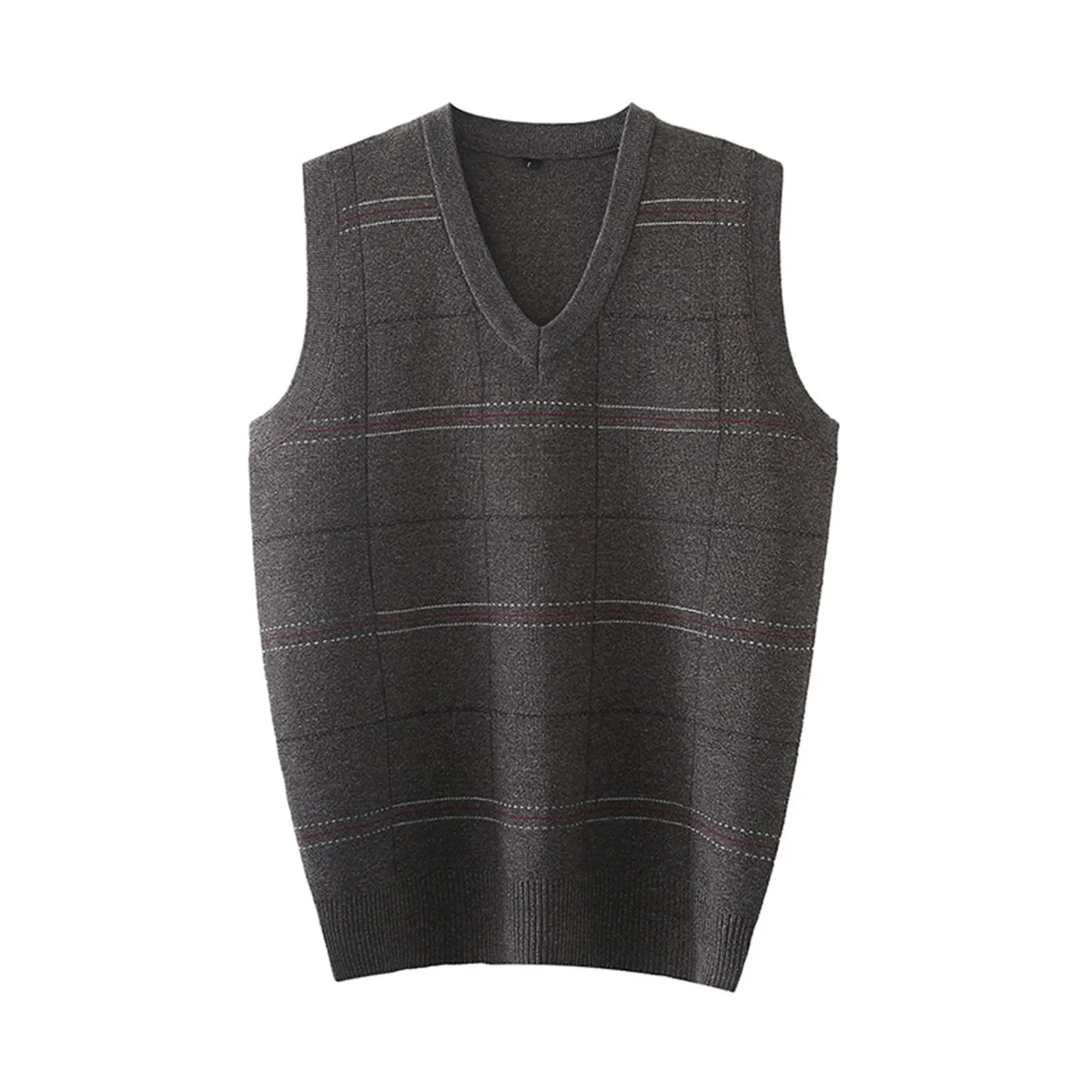 

Winter Warm Men's Jumper Vest Men's Fashion Casual Solid Colour Bottoming Shirt V-Neck Jacquard Shoulder Sleeveless Jumper Vest