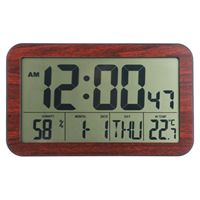 Electronic Perpetual Calendar Clock Plastic Alarm Black Large Screen Travel Digital Multifunction Temperature Humidity Home