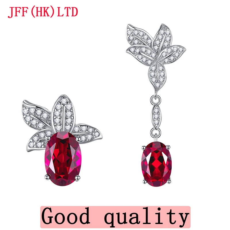 

Fashion ruby stud earrings AB Fashion women's 925 silver 100% 18K gold 100% 9K gold ring Wedding ring