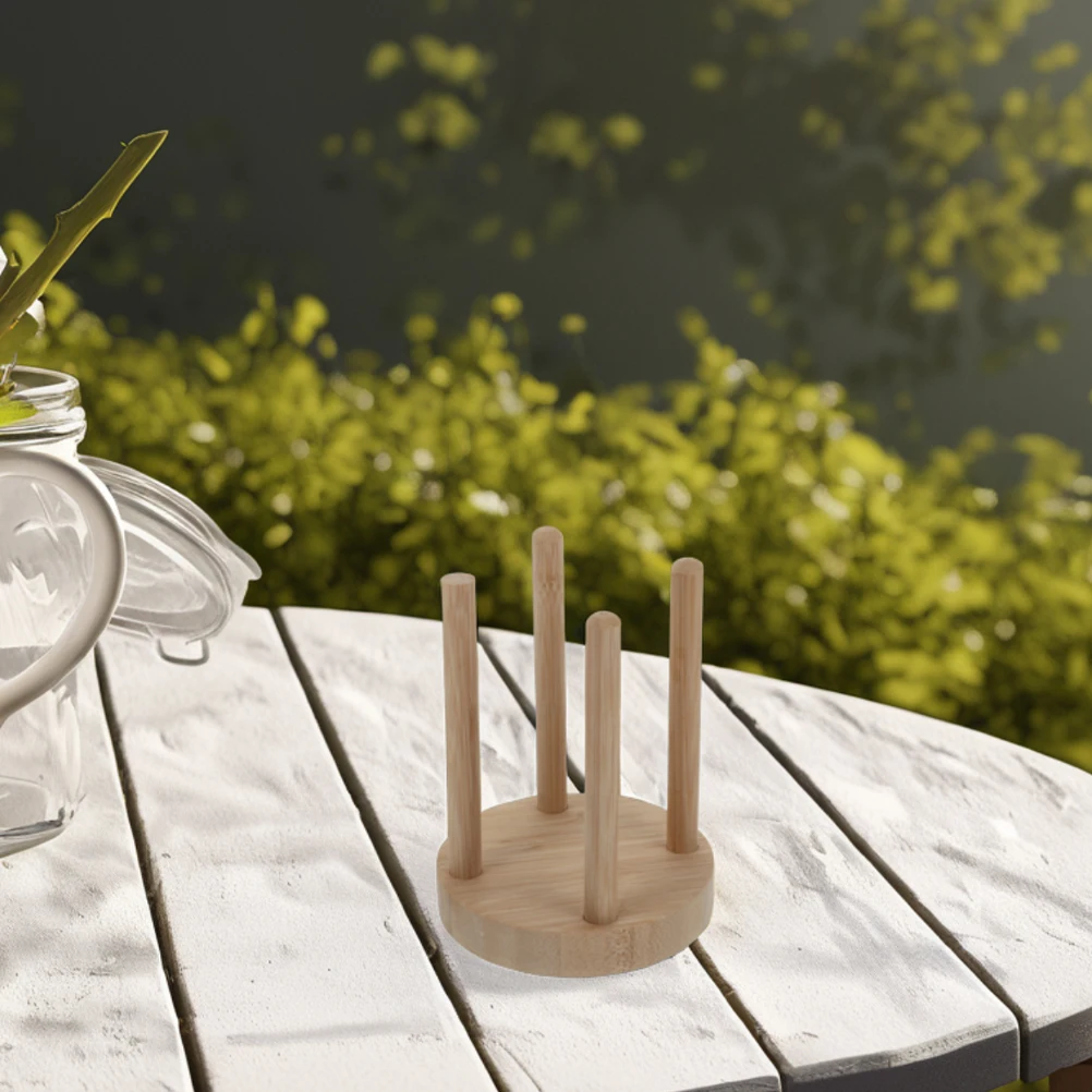 

Wooden Cup ganizer Paper Cups Holder Compact Lightweight for Picnics Camping Tumbler Lid Holder Beige Mug Stacker