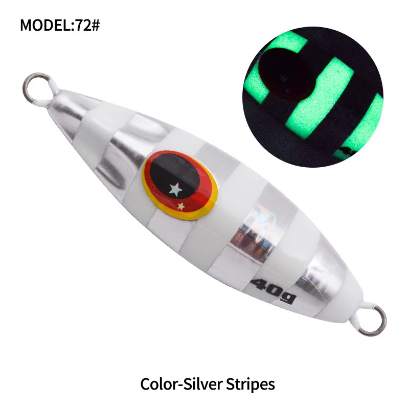 TEASER J72 30g40g60g80g100g Sea Fishing Slowbee Micro Spoon Jigging Fishing Lure Vertical Hard Jigbait Shore Slow Metal Jig Lure