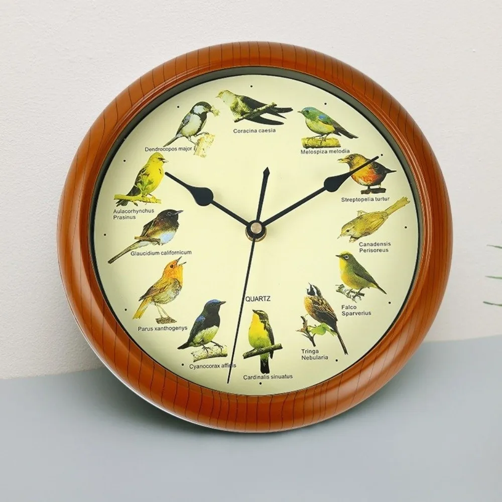 10 Inch Wall Hanging Clock Hanging Style Sound Feature Singing Bird Clock Decorative Design Musical Wall Clock Room Decoration