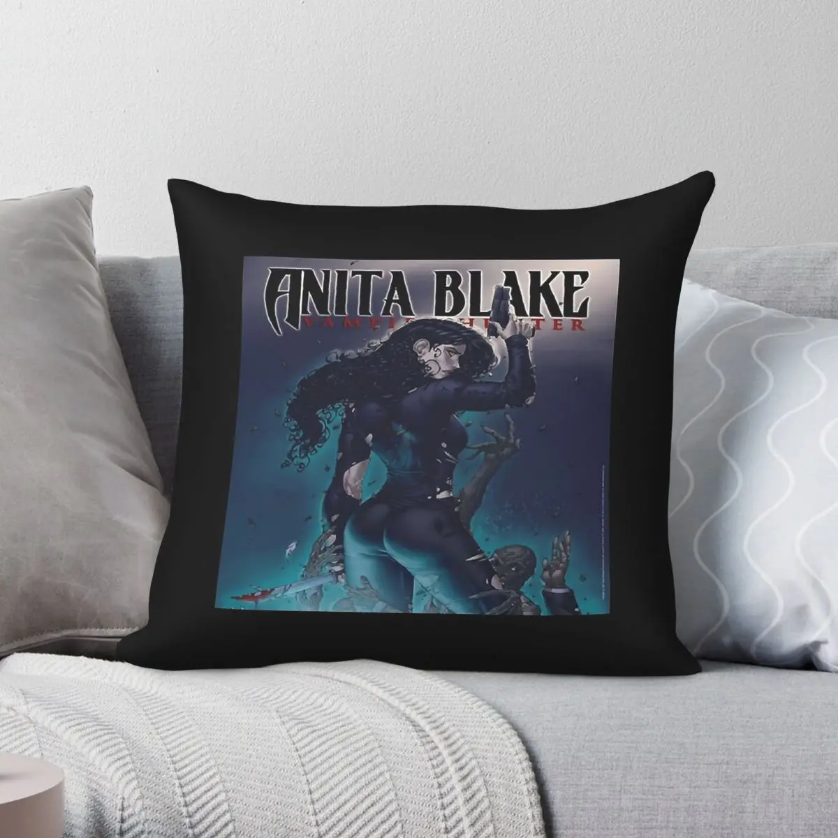Anita Blake Vampire Hunter Square Pillowcase Polyester Linen Velvet Creative Zip Decor Throw Pillow Case Room Cushion Cover