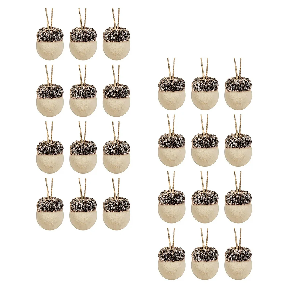 

24Pcs Pinecone Acorn Pendants Felt Hanging Ornaments for Christmas Tree Decorations Festival Scene Xmas Party Pendants